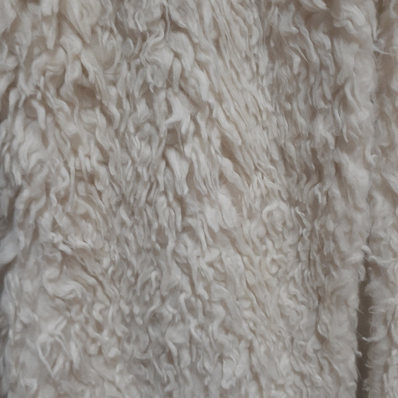 Hei Hei (Anthropologie) Women's Shaggy Sherpa Vest Cream Embroidered Size Small - Picture 6 of 9